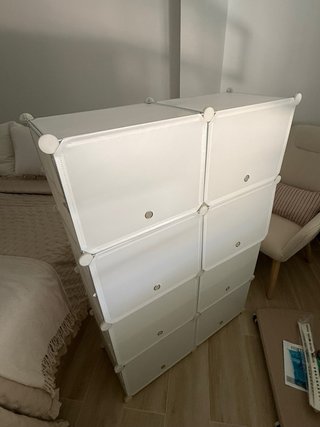 Armario modular blanco 8 compartimentos