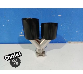 CX COLA IZQ ESCAPE UNIVERSAL 4 x 89MM ACERO INOX NEGRO AHUMA