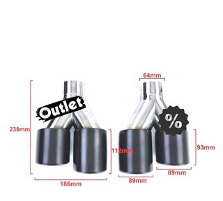 CX COLA IZQ ESCAPE UNIVERSAL 4 x 89MM ACERO INOX NEGRO AHUMA