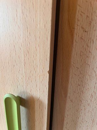 Armario 3 puertas madera y naranja