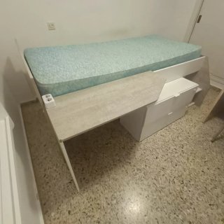 Cama 90 con escritorio y cajones