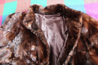 Abrigo de piel marrón Talla XL
