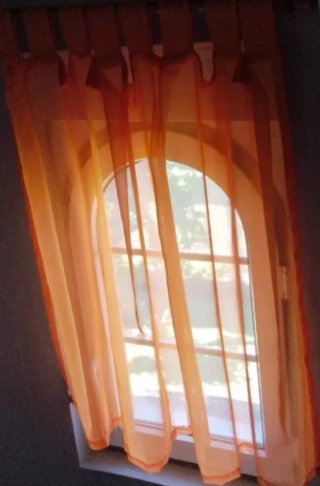 Cortina visillo naranja 105cm