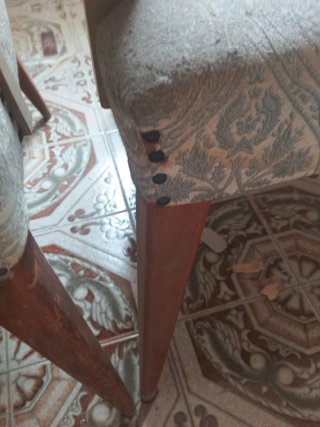 2 Sillones Antiguos Tapizados Madera