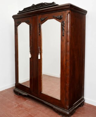 Armario antiguo madera con espejos