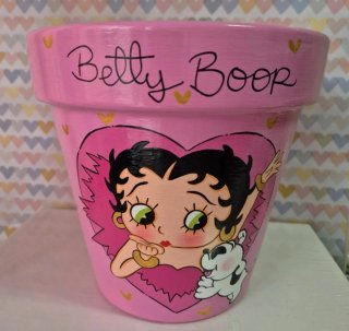 Macetas Betty Boop pintadas a mano