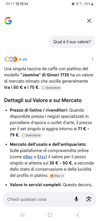 Tazzina da tè Richard Ginori Jasmin