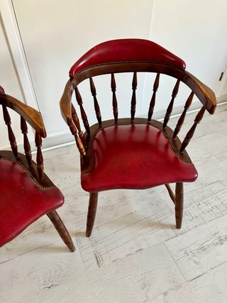 Pareja de Sillones Capitán Vintage Madera Tapizado