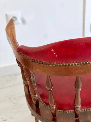 Pareja de Sillones Capitán Vintage Madera Tapizado