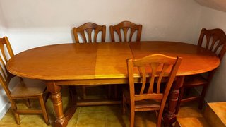 Mesa de comedor extensible de madera maciza