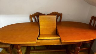 Mesa de comedor extensible de madera maciza