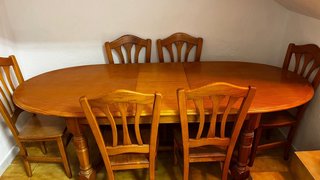 Mesa de comedor extensible de madera maciza
