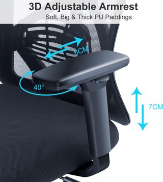 Silla de Oficina Ergonómica lumbar Premium Ticova