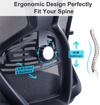 Silla de Oficina Ergonómica lumbar Premium Ticova