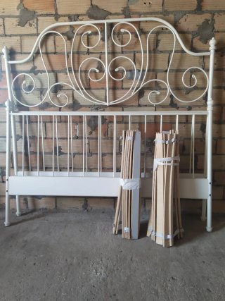 Cama Matrimonio Ikea Blanca Metal