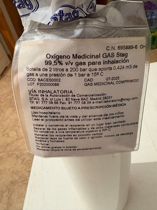 Botella de Oxígeno Medicinal Stag