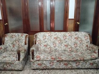 Sofá 3 plazas y sillón floral