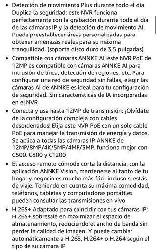 Grabadora de video de red inalambrica AI 8 camaras