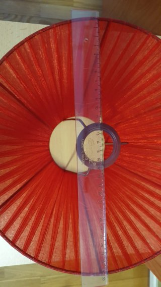 Pantalla de lámpara cónica plisada roja