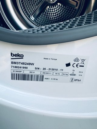 624.Secadora Beko 8 kilos Bomba de Calor Nueva Tar