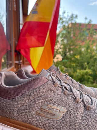Zapatillas Skechers Gris y Dorado