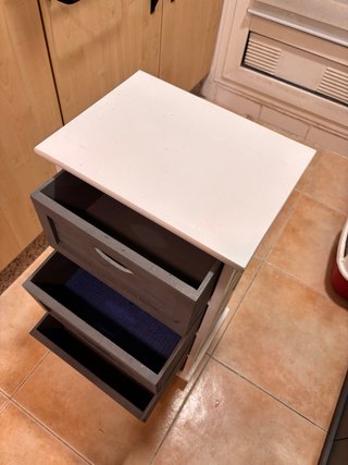 Mueble frutero Cajonera Gris y Blanco
