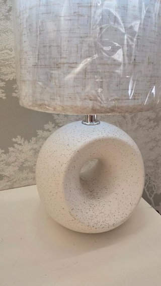 2 Lámparas Mesita Noche Blancas Cerámica