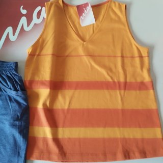 Pijama naranja verano nuevo rayas