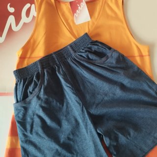 Pijama naranja verano nuevo rayas