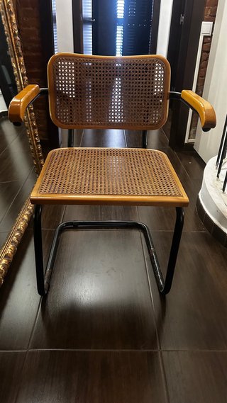 Silla Marcel Breuer Cesca B64 Ratán Madera Metal