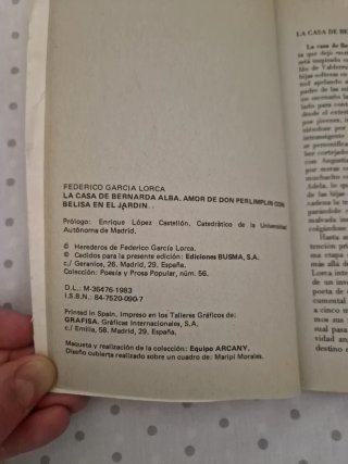 La casa de Bernarda Alba : amor de don Perlimpl...