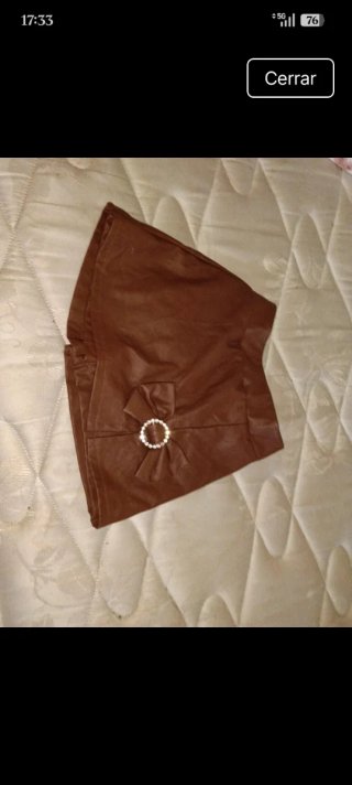 Falda pantalón niña marrón lazo