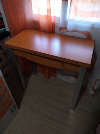 Mesa libro madera y metal