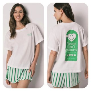 Pijama Women Secret XL Verde y Blanco