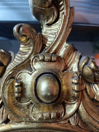 Espejo Antiguo Dorado Marco Tallado