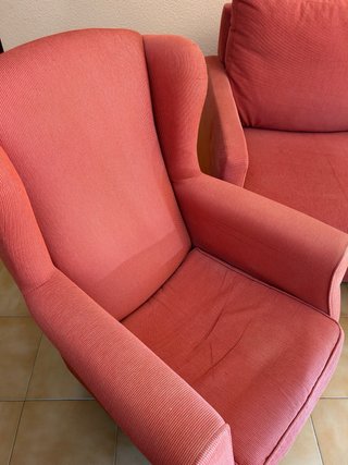 Conjunto sofá cama y sillones rojo