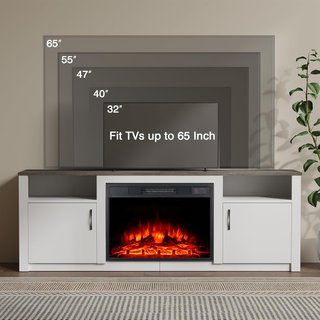 Mueble de TV con Chimenea Eléctrica rgb 157x56cm