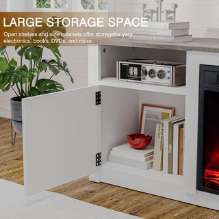 Mueble de TV con Chimenea Eléctrica rgb 157x56cm
