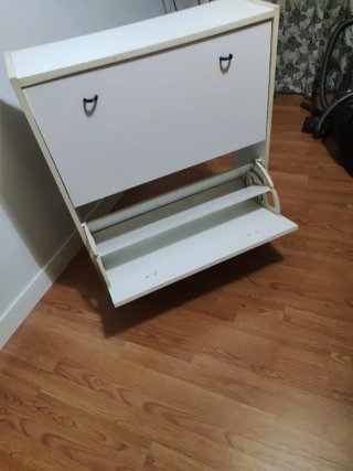 Mueble zapatero blanco 2 cajones