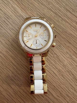 Reloj DKNY Cerámica Dorado y Blanco