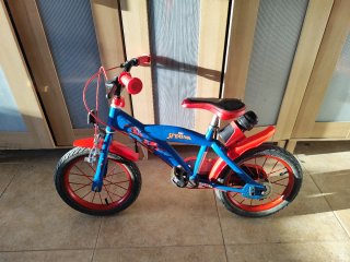 Bici Infantil Spiderman Azul y Roja