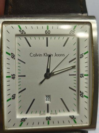 Reloj Calvin Klein Jeans Cuadrado Plata/Blanco XXL