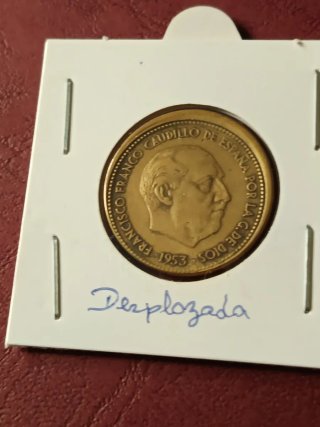 2.50 Pesetas 1953 Error desplazada