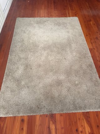 Alfombra beige/gris de lana