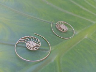 Pendientes Plata Ley 925 Ammonite Dorado