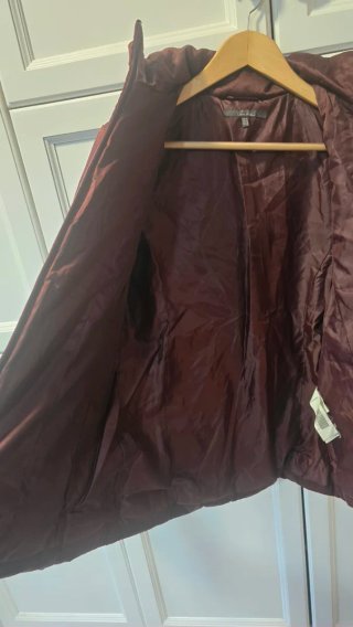 Chaqueta acolchada burdeos satinada T M