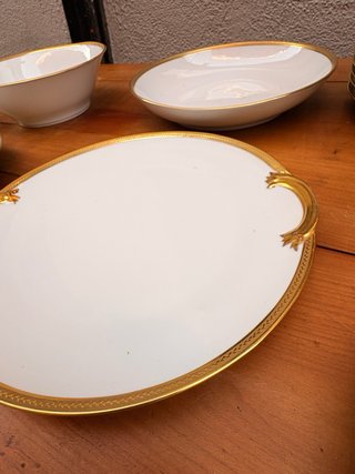 Vajilla Limoges Porcelana Dorada