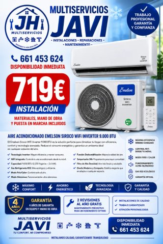 Aire Acondicionado Emelson Siroco WiFi 9000 BTU