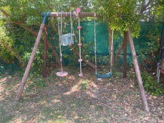 Columpio de madera para jardín infantil
