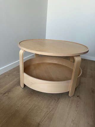 Mesita auxiliar redonda de madera